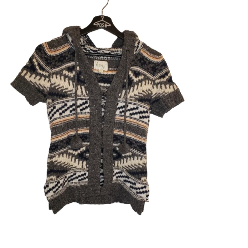 Anthropologie Kenji Wool Blend Hooded Sweater